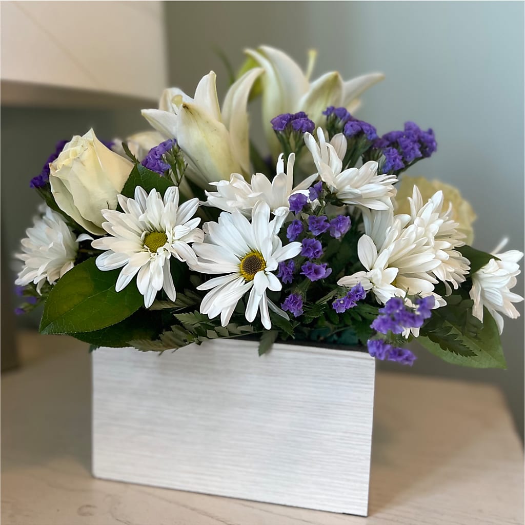 Beyond Blue Box Bouquet – C & C SENSATIONS, Waynesboro VA
