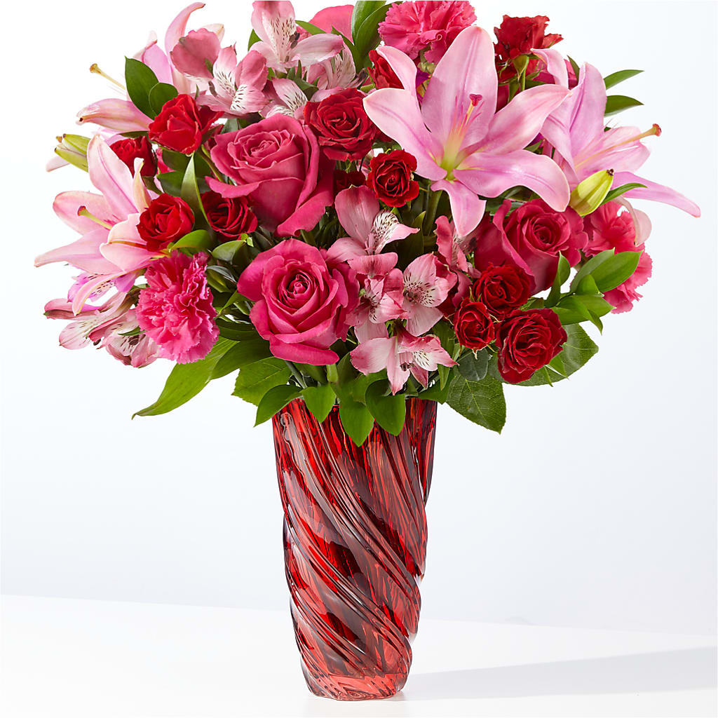 In Love Bouquet with Luxe Swirl Vase – C & C SENSATIONS, Waynesboro VA