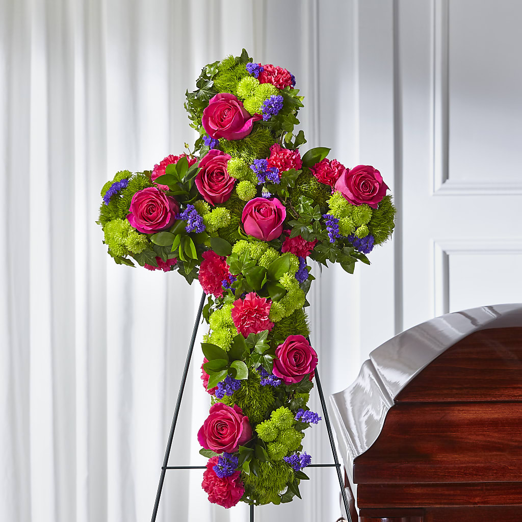Tribute Rose Floral Cross – C & C SENSATIONS, Waynesboro VA