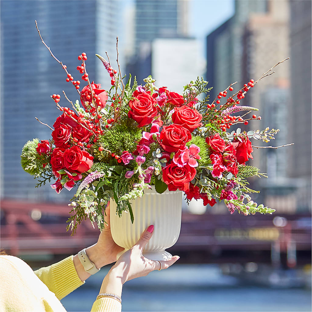 Big Red Bow Bouquet – C & C SENSATIONS, Waynesboro VA