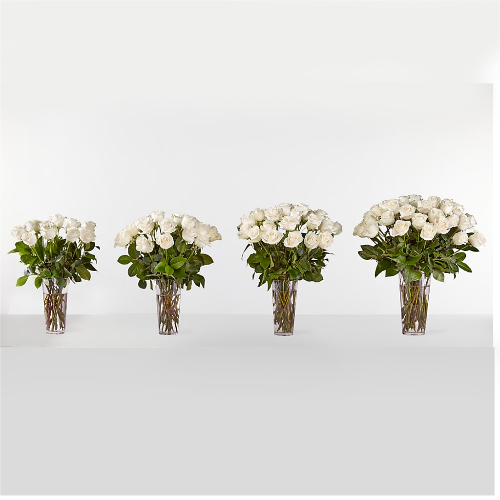Long Stem White Rose Bouquet – C & C SENSATIONS, Waynesboro VA