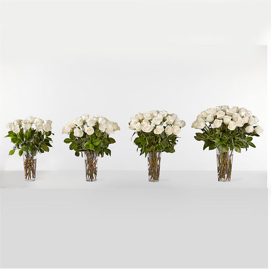 Long Stem White Rose Bouquet – C & C SENSATIONS, Waynesboro VA