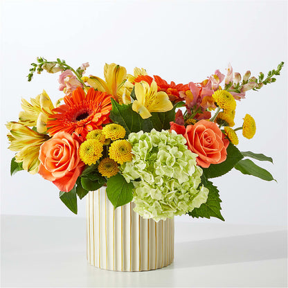 Autumn Sunshine Bouquet with Ivory Vase – C & C SENSATIONS, Waynesboro VA