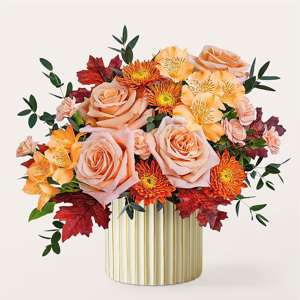 Spiced Latte Bouquet with Ivory Vase – C & C SENSATIONS, Waynesboro VA