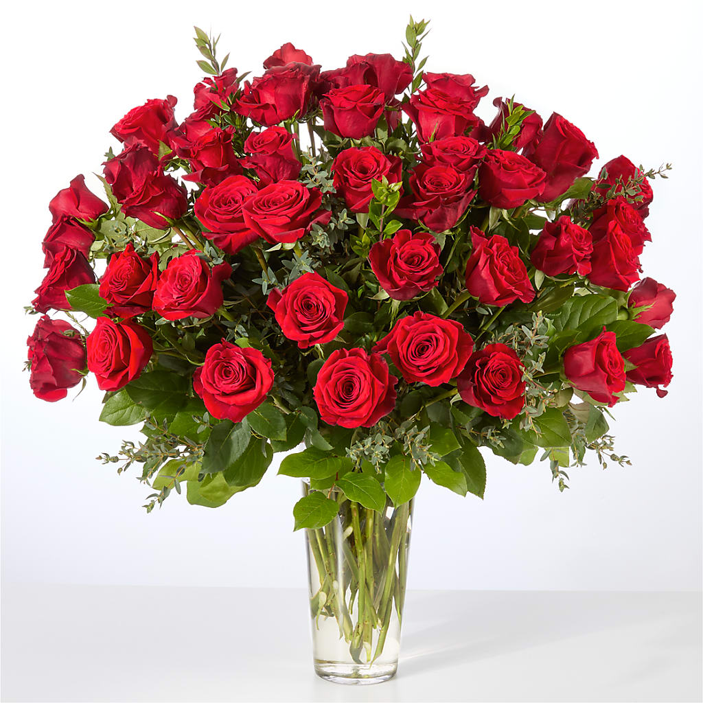 Forever Yours Fifty Stem Red Rose Bouquet – C & C SENSATIONS, Waynesboro VA